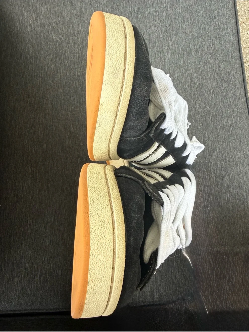 adidas Black and White Suede Low-Top Sneakers